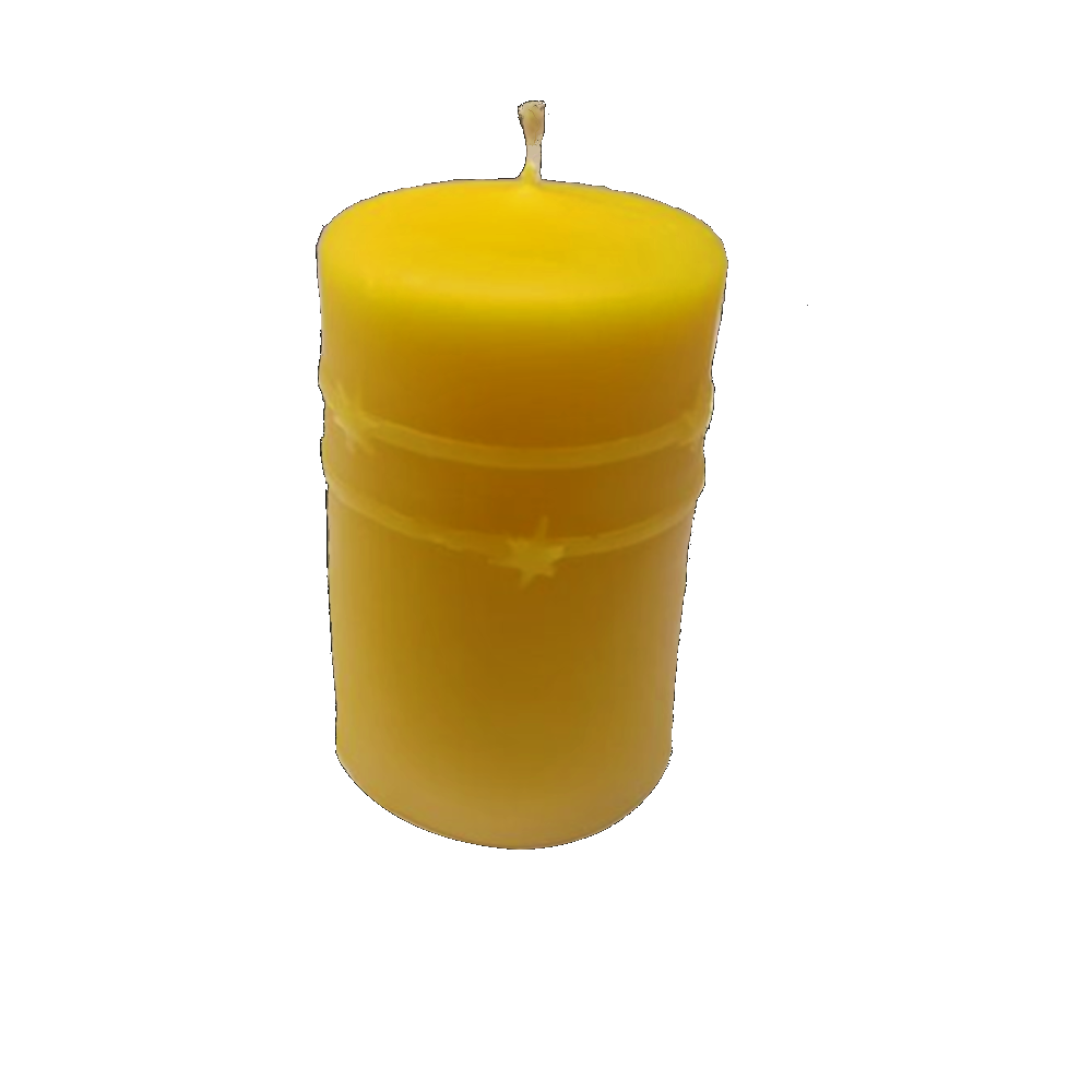 Stumpenkerze mit Sternenschleifen (ca. 195g)